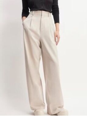 Everlane Drape Hugh Waisted Wide Leg Pants Size 14 S Sandstone Tan Cream NWT